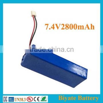 604396 2800mah lithium polymer 7.4v rechargeable battery