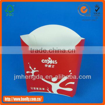 Food Grade Biodegradable Waxed Cardboard Boxes Food For Potato Chips