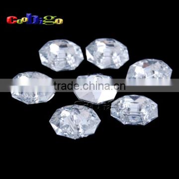 30L(18.5mm) Octagon Acrylic Sewing Rhinestone Button For Apparel Accessories #FLN017-30L(06)