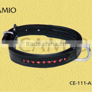 CE 111 A Leather dog Collar with Diamond