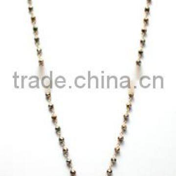 Fashion latest design beads chain necklace, drusy stone pendant necklace, long necklace