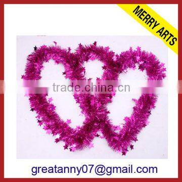 wholesale new design holiday decoration romantic love shape tinsel wedding ornament