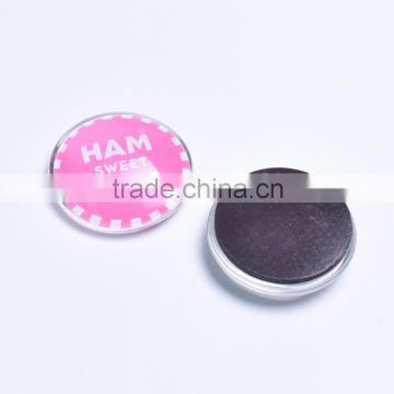 hot selling personalized promotional glass round fridge magnet