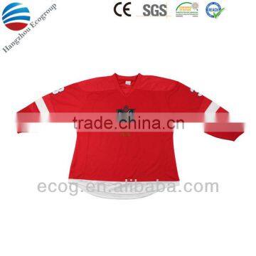 100% polyester ice hocky team t-shirt with customized logo. 2014 NEW!