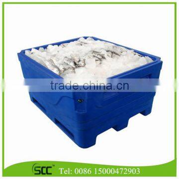 Rotomolded 1000Liter Blue LLDPE Insulated Fish Container, Seafood Processing Insulated Container