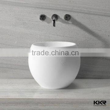 Kingkonree White Solid Surface Wall-Hung Wash Basin