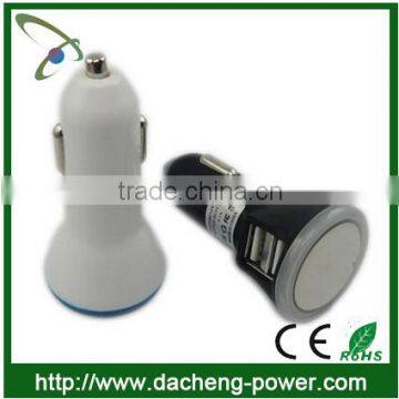 Promotional usb mobile phone car charger with dual USB ports 5V 1.5A/2.1A