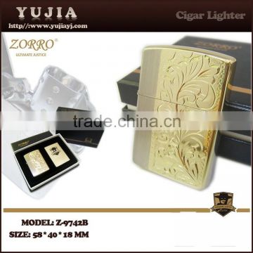 Windproof copper Oil cigarette lighter portable pipe lighter with box