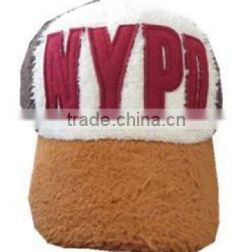 custom design plush warm baseball cap