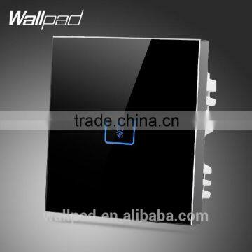 Wholesale Wallpad Customize LED UK Black Crystal Glass Touch switch 110~250V 1 gang 2 way 3 way Touch Screen Light Wall Switch