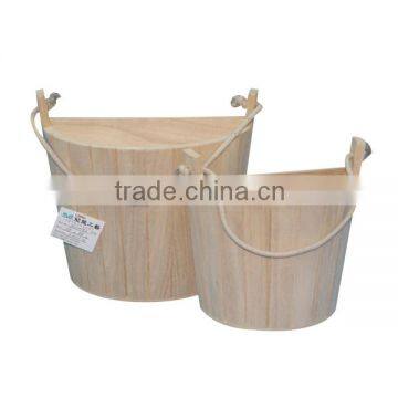 Home Fashion Eco-Friendly Sliding Lid Wooden Bucket Set