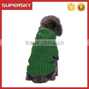 C587 Wholesale Cable Knitted Fleece Hooded Pullover Dog Sweater Custom Knit Dog Sweater Unique Dog Sweaters photo-2