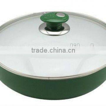 Aluminum ceramic casserole with glass lid