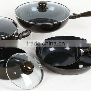Black Coating Forged Non Stick Cookware Set With Lid Supplier's Choice