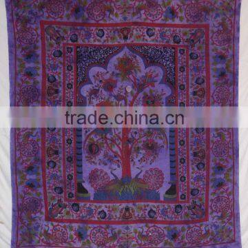 Hippie Mandala Indian Tapestry, Blue Cotton Mandala Bed cover