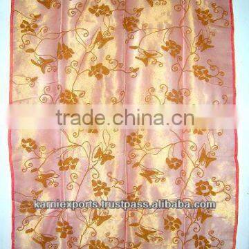 Silk embroidered curtains with loops organza curtains door panel curtains indian heritage look curtains custom made curtains