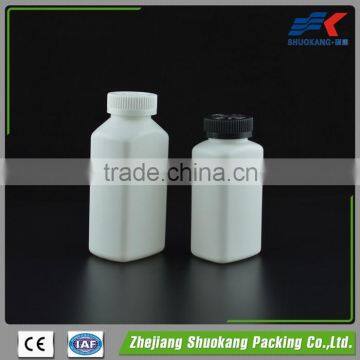 Wholesale 150ml 250ml 300ml PE material square medicine packing empty plastic pill bottle