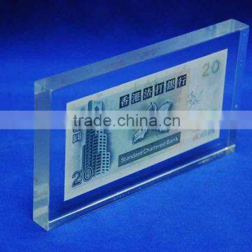 Custom acrylic clear block paperweight, plastic block with high quality