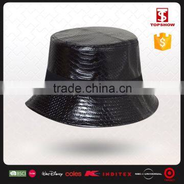 custom black fish scale grain PU bob hats
