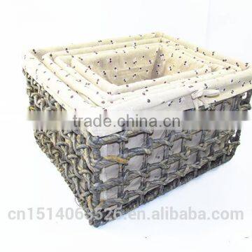 2015 New Set of 4 Maize Husk Storage Baskets With Lining-cheap Wicker/rattan Baskets photo-2