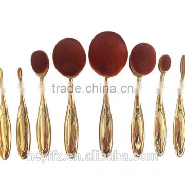 2016 Top Seller Eco-friendly 10PCS Rose Gold Toothbrush Makeup Brush Set