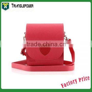 Korean Style Fujifilm Instax Camera Red Heart Leather Bag With Shoulder Belt, Instax Mini Leather Case Bag