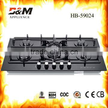 5 burner glass table top gas stove