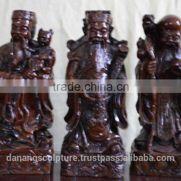 Bronze Resin Luck, Happiness, Longevity Gods Statue DSF-HR37 photo-2