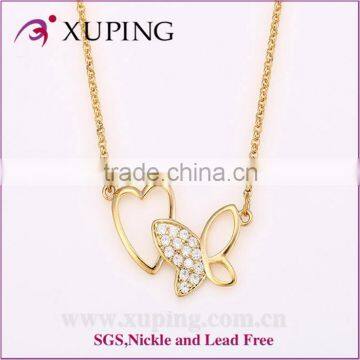 Unique design hot sale 18k gold meaningful butterfly pendant necklace