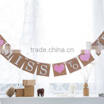 New handmade brown FROM MISS TO MRS wedding bunting banner photo booth props