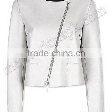 Women White Fashion Leather Jackets