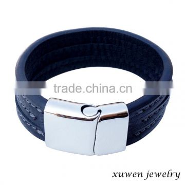 leather bracelets for men with high quality magnetic metal clasp                        
                                                Quality Choice