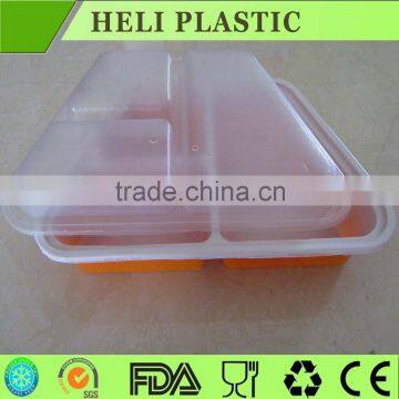Transparent 3compartments Plastic Food Packaging Container With Lid