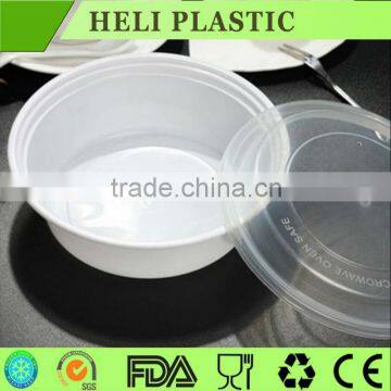 Transparent disposable plastic food container with lid