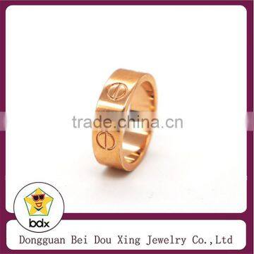 18k Rose Gold lover Ring with engraved love cardier logo fashion rings design for women