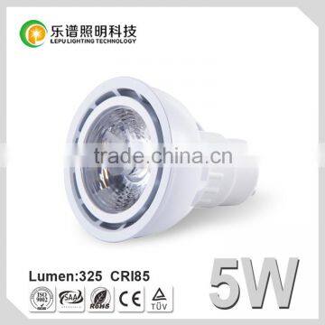 High quality led cob gu10 dimmable 5w 2700K CE Rohs 110v 220v refelctor cup, lens option