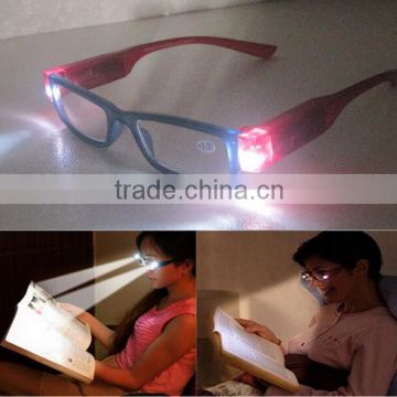 2016 reading glasses with led light Telescopic eyeglasses