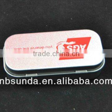 Mini tin box with clip inside promotional item