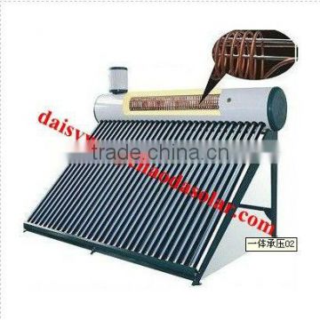 compact pressurized solar water heater with copper coil