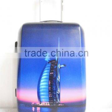 Printed DUBAI Tower ABS+PC trolley luggage case