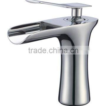 new design waterfall chrome single handle basin faucet