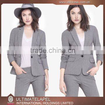Trendy high quality grey tailored suit women