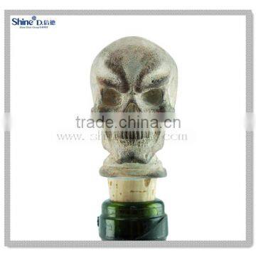 Human Skull Head Funny Design Bottle Wine Stopper Halloween Custom Wine Stopper photo-2