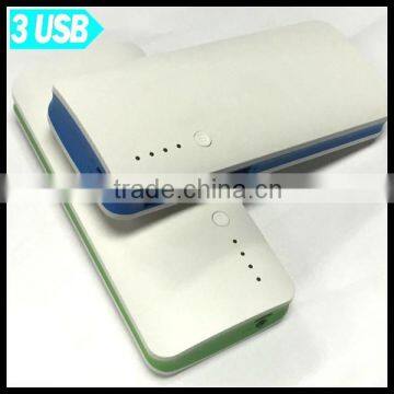 15000mah Portable External 18650 Battery Charger Power Bank with 3 USB Port