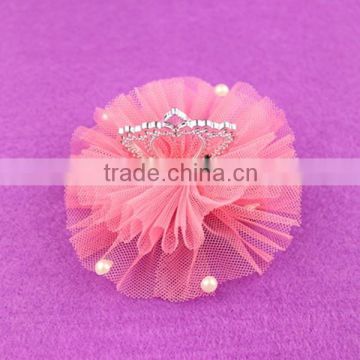 custom pink flower crystal hair accessories