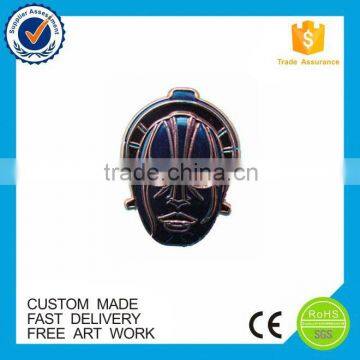 Manufacture transparent blue color custom 3D metal lapel pin