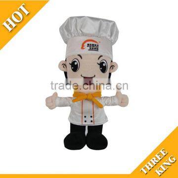 New Oriental Cuisine Partner Custom Design 12" Stuffed Chef Cooker Plush Doll With Satin Cloths