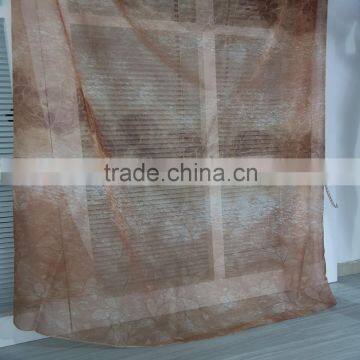 Wholesale modern curtain design printed voile curtain fabric living room