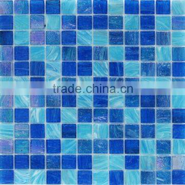 Aquatic Ocean Blue swimming pool 1x1 Squares Glass Mosaic Tile