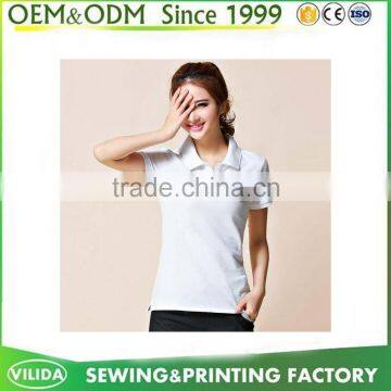 Comfortable Sport Wear For Women Quick Dry Custom Logo White Polo T Shirt photo-4